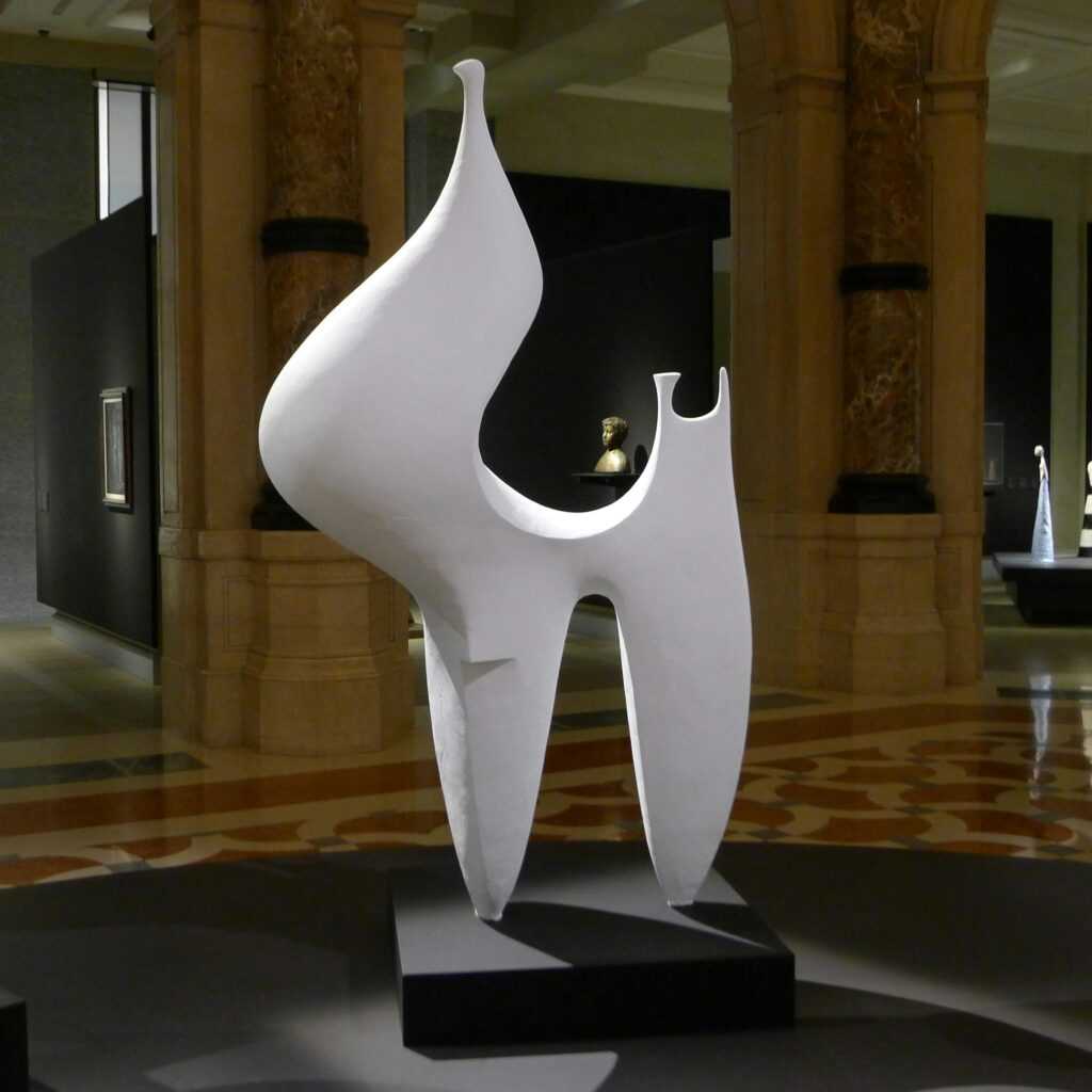 Abstract sculpture displayed in Gallerie d'Italia, Milan's elegant art museum.